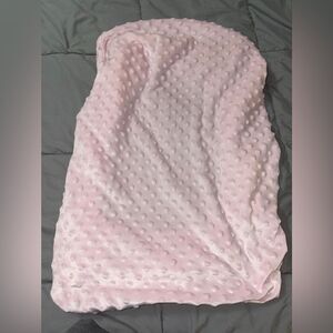 The peanut shell pink Minky changing table cover